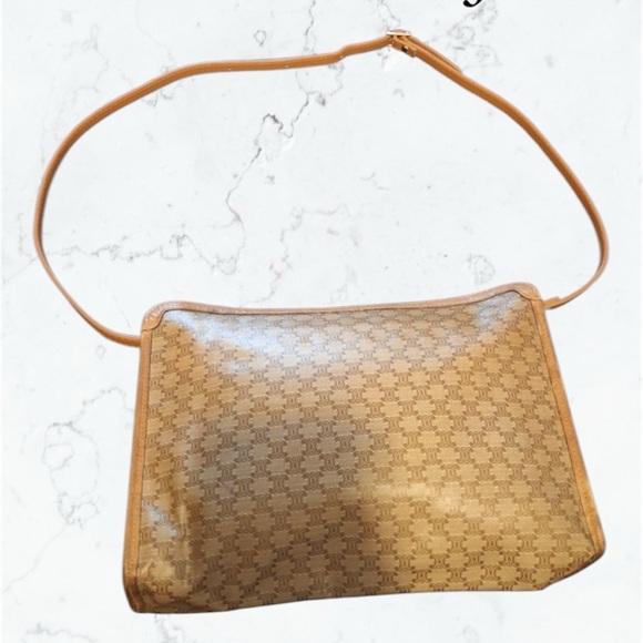 Vintage Celine Macadam Clutch Converted Crossbody H 8”x W 10” Pre loved - Picture 8 of 9